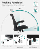 Silla de oficina, silla de escritorio ergonómica con soporte lumbar ajustable y...