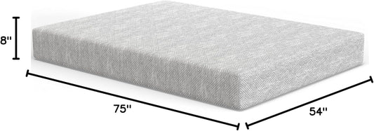Colchón de espuma viscoelástica de gel gris jaspeado, certificado CertiPUR-US y