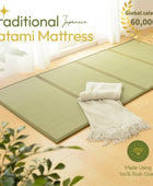 MIINA Colchón de tatami tradicional japonés, Igusa (hierba rusa), tapete de...