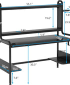 TIYASE Escritorio para juegos con soporte para monitor, escritorio para...