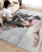 French Bulldog - Alfombra de área para perros de 5 x 6 pies, alfombra lavable...