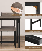 COSTWAY Juego de mesa de comedor de 4 piezas para 4, mesa de cocina con 1 banco