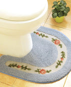 ABREEZE Juego de 2 alfombras de baño con diseño floral de rosas, tapete de...