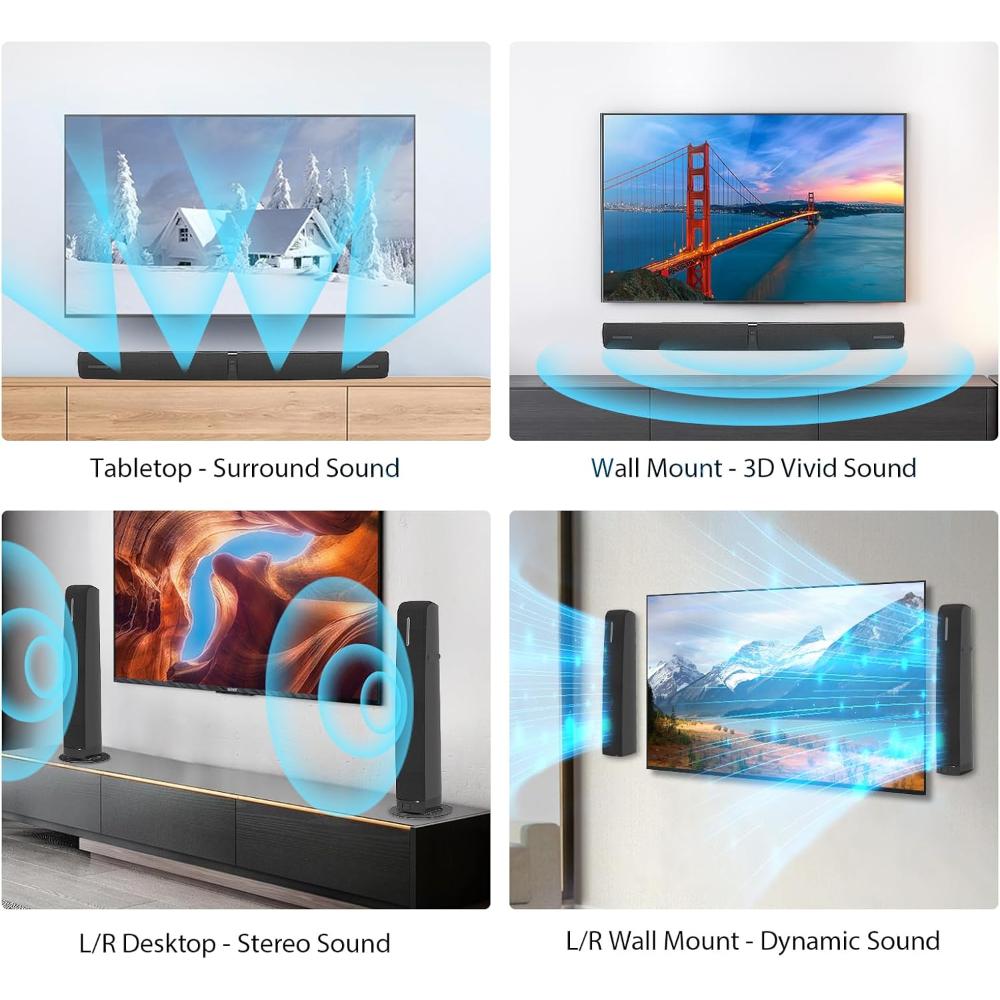 Barra de sonido para Smart TV, con sonido de 90 W
