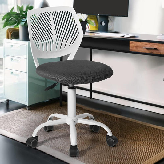 Silla Furniturer, Ergonómica, Siento De Malla Giratoria Con Altura Ajustable