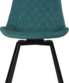 Azov Juego de 2 sillas de comedor giratorias, piel sintética color aguamarina