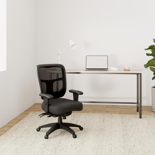 Asiento de respaldo alto Office Star ProGrid con brazos ajustables y deslizador...