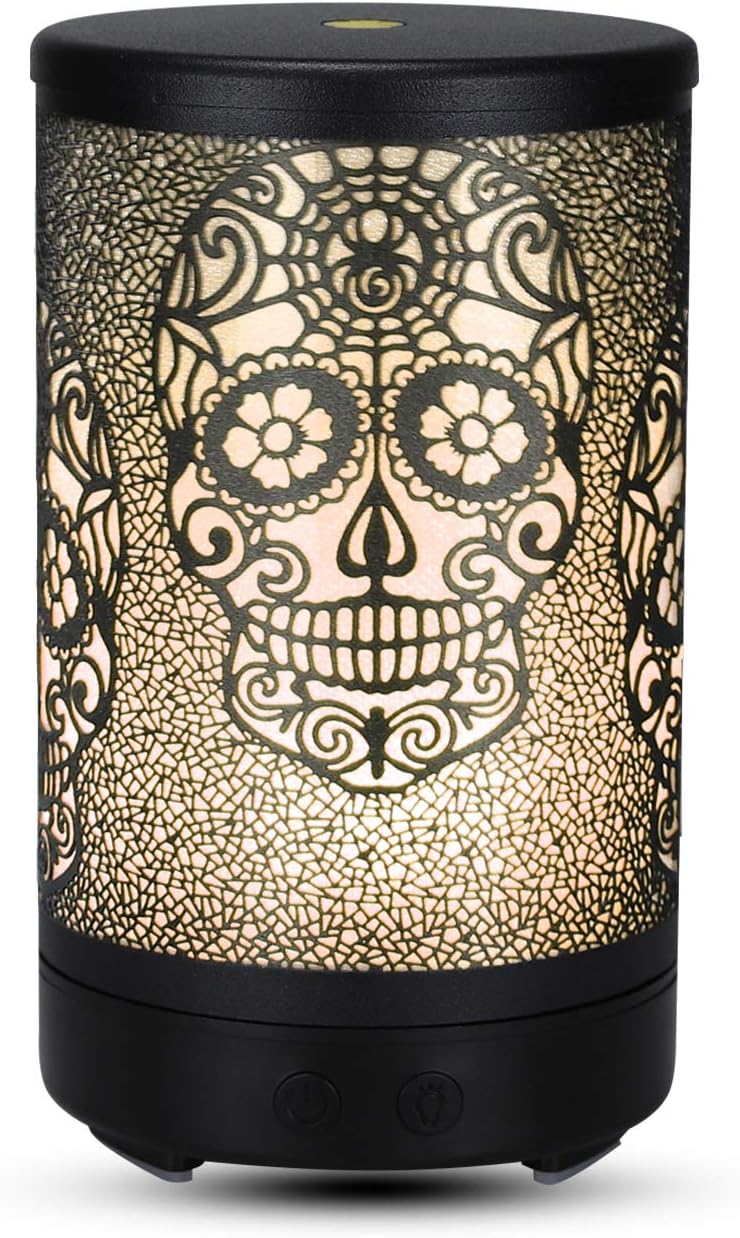 Difusores para aceites esenciales, diseño artístico de calavera de azúcar del...