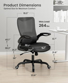 Silla de oficina, silla de escritorio ergonómica con soporte lumbar ajustable y...