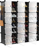 VTRIN Organizador portátil de zapatos con 48 pares, torre de 4 niveles, estante...