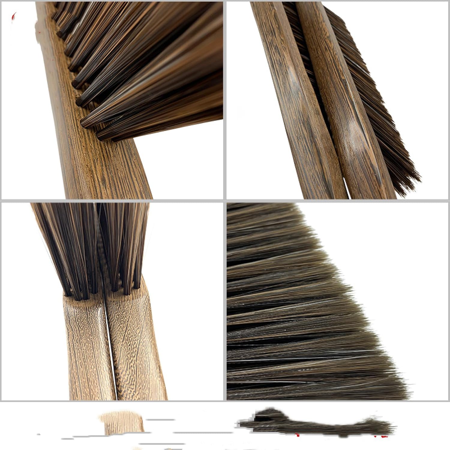 Cepillo de madera de Wenge para cama de madera, cepillo de barrido de cerdas