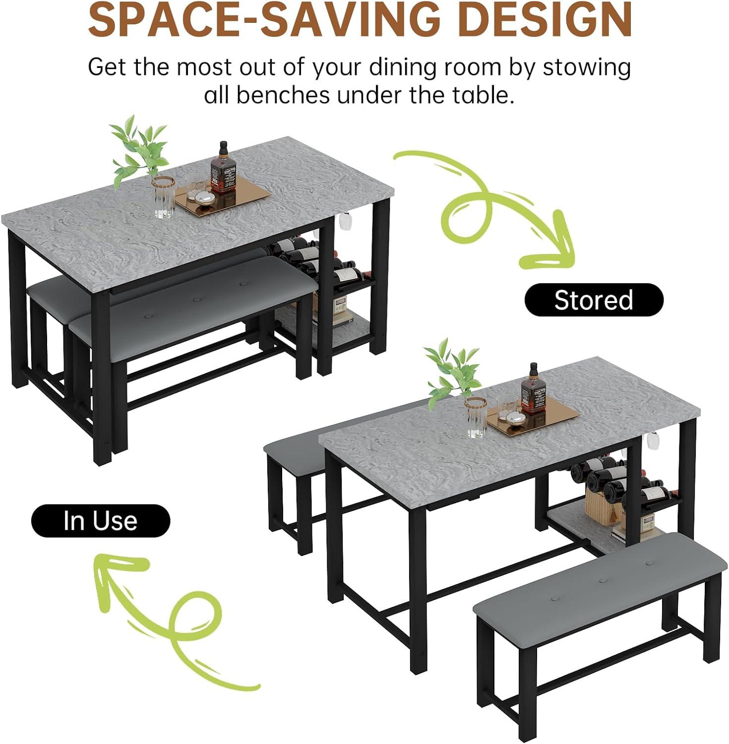 Juego de mesa de comedor para 2-4 personas, juego de mesa de comedor con