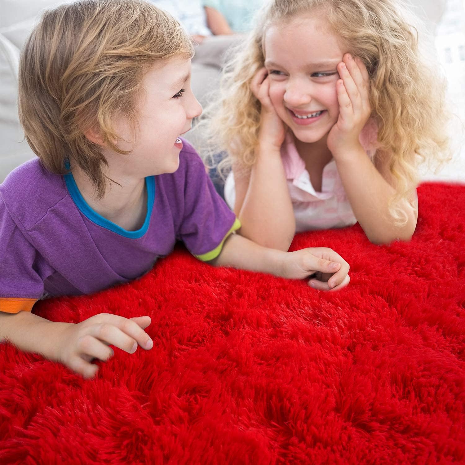 Alfombra suave y esponjosa moderna para dormitorio, sala de estar, lindas y