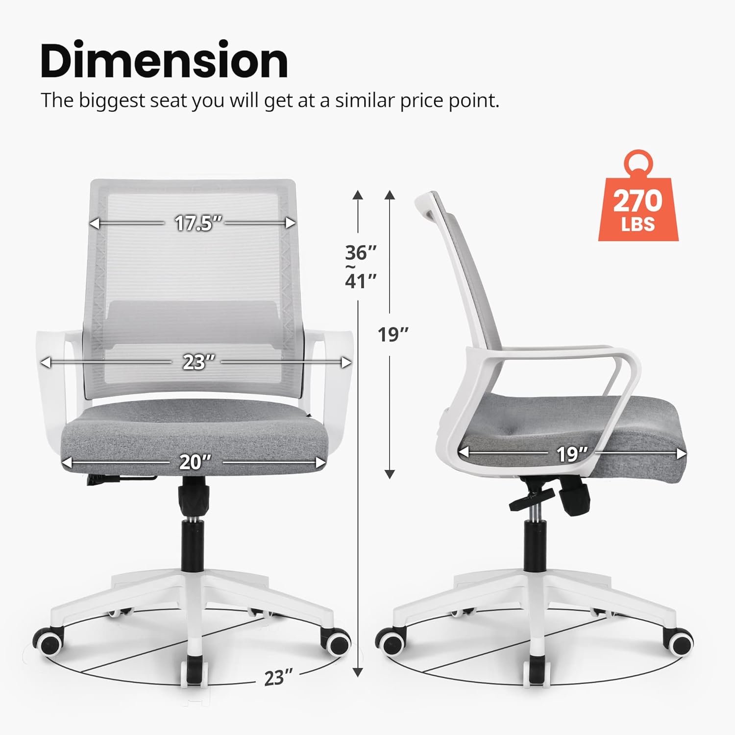 NEO CHAIR Silla giratoria de escritorio de oficina de malla ergonómica, apoyo...