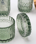 Juego de 5 accesorios de baño de vidrio verde para baño, dispensador de loción,...