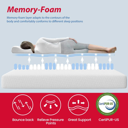 Colchón individual de espuma viscoelástica de gel de 8 pulgadas tamaño Queen