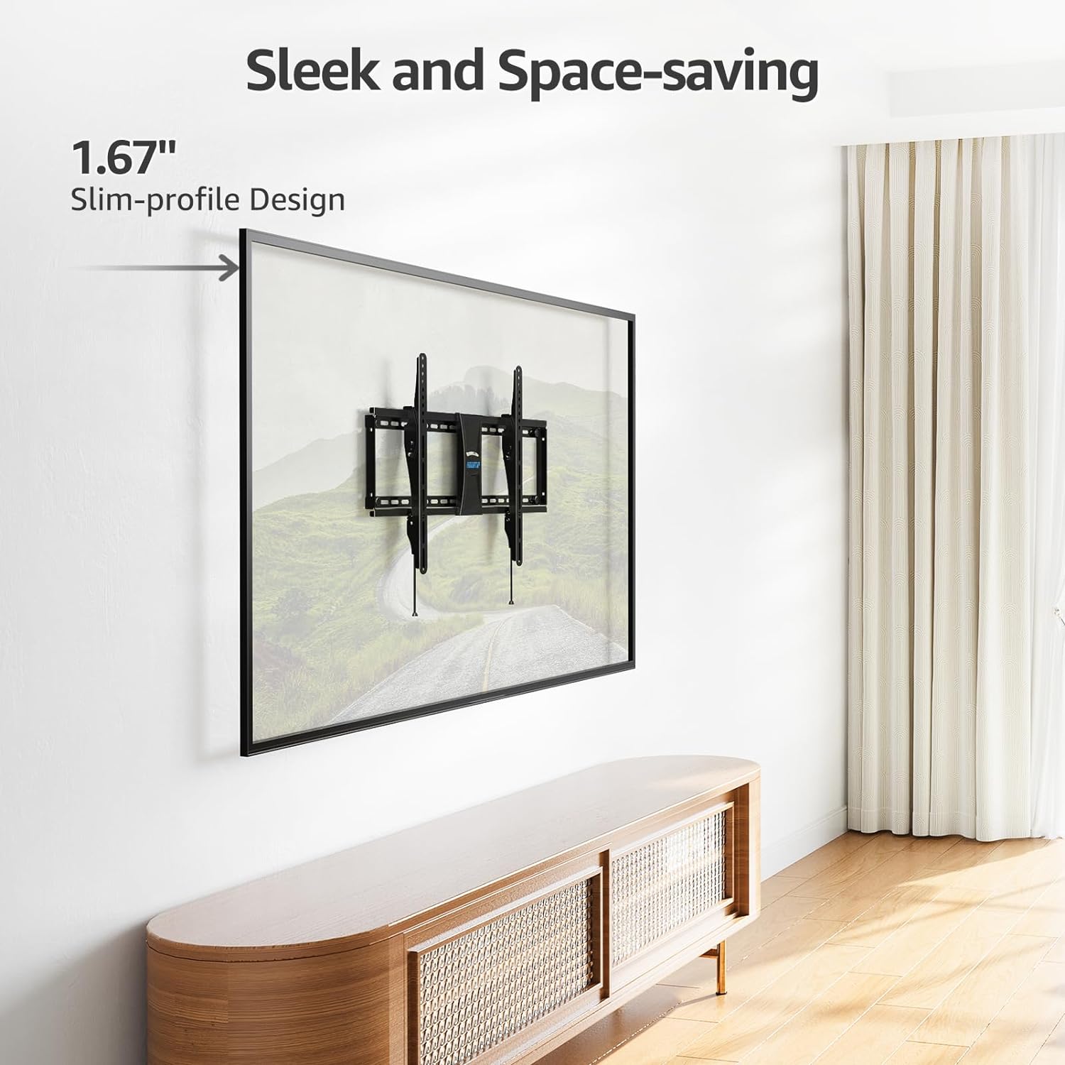 MOUNTUP Soporte de pared para TV con certificación UL, soporte de TV inclinable...