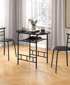 Giantex Juego de comedor de 3 piezas compacto de 2 sillas y mesa con marco de
