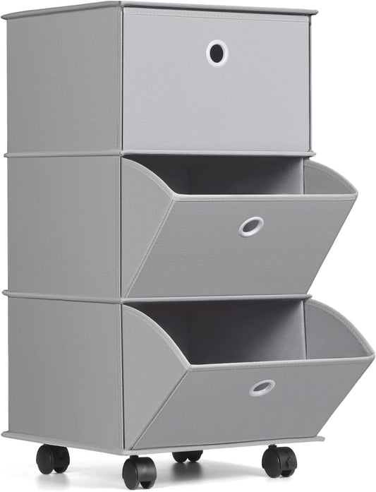 YOHOM Organizador de cajones con ruedas, portátil, organizador plegable para...