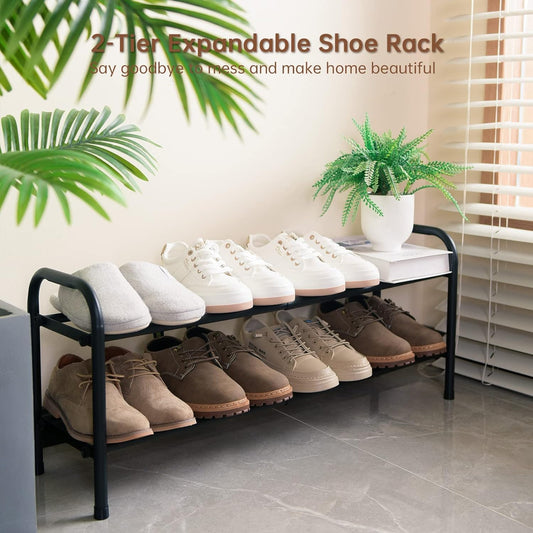 Gonfoam Zapatero expandible de 2 niveles, estante ajustable para zapatos,...