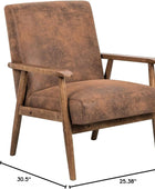 Barlow - Silla decorativa moderna vintage, sillón de microfibra con aspecto de...
