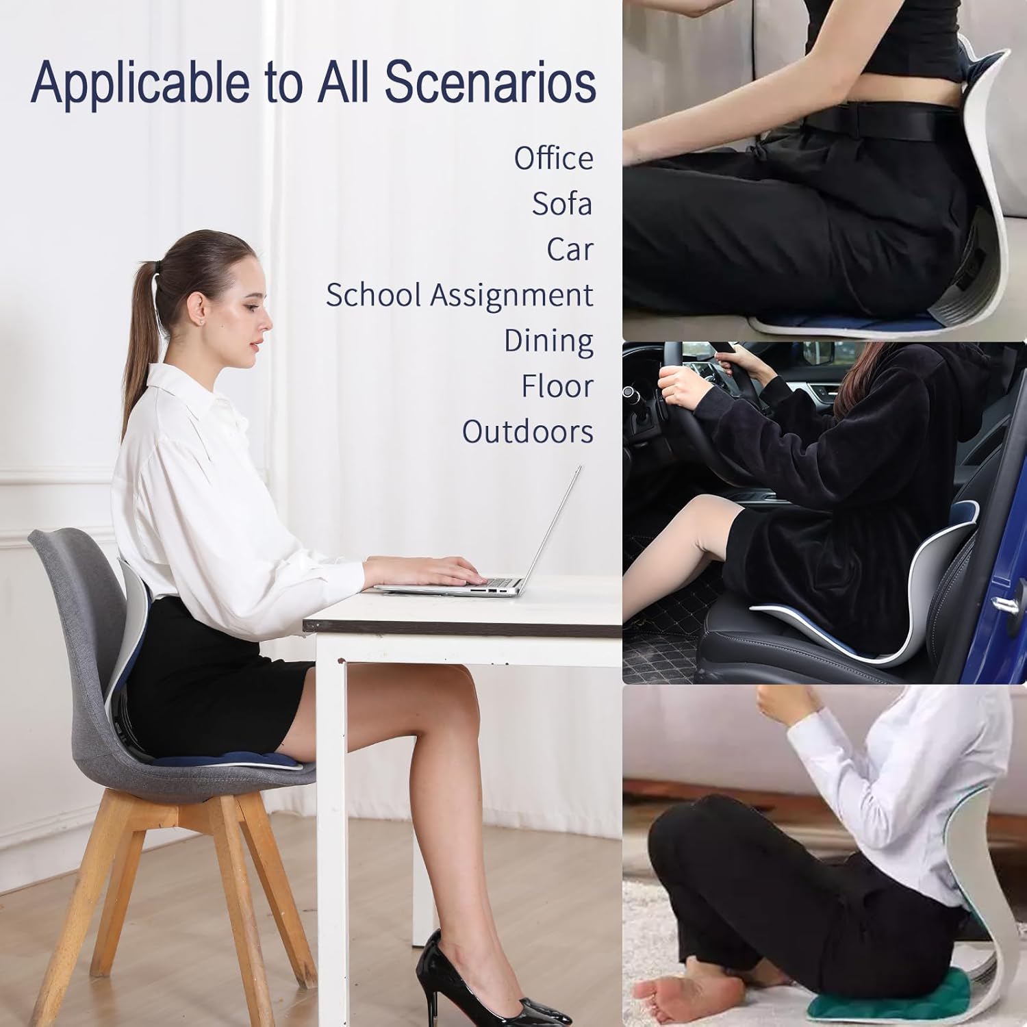 Soporte lumbar para silla, cojín ergonómico de apoyo lumbar para silla de...