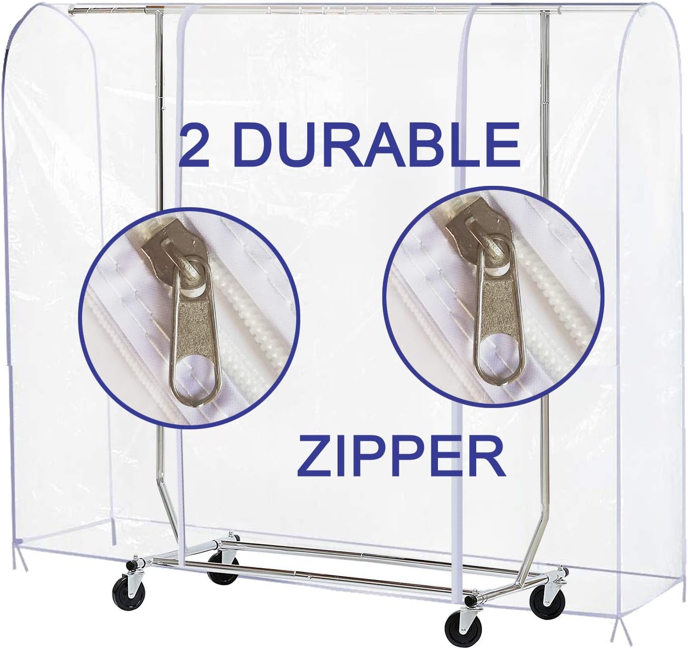 Ruibo Funda transparente para perchero de ropa con 2 cremalleras