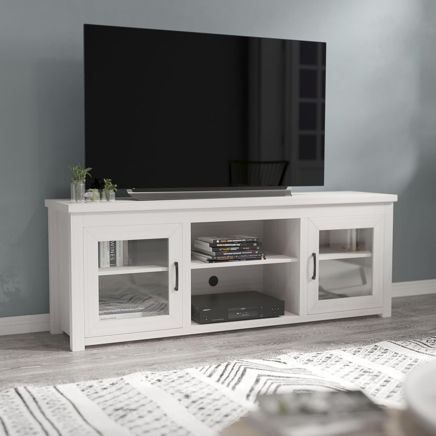 Flash Furniture Sheffield - Soporte de madera para TV de 80 pulgadas, consola...