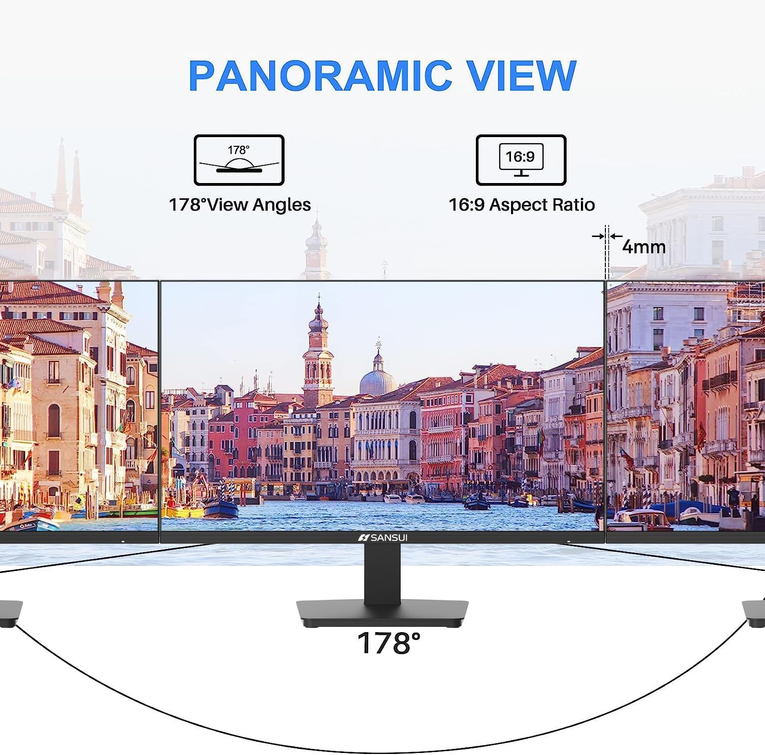 SANSUI Monitor de 22 pulgadas IPS Panel 1080p FHD 75Hz Monitor de computadora...