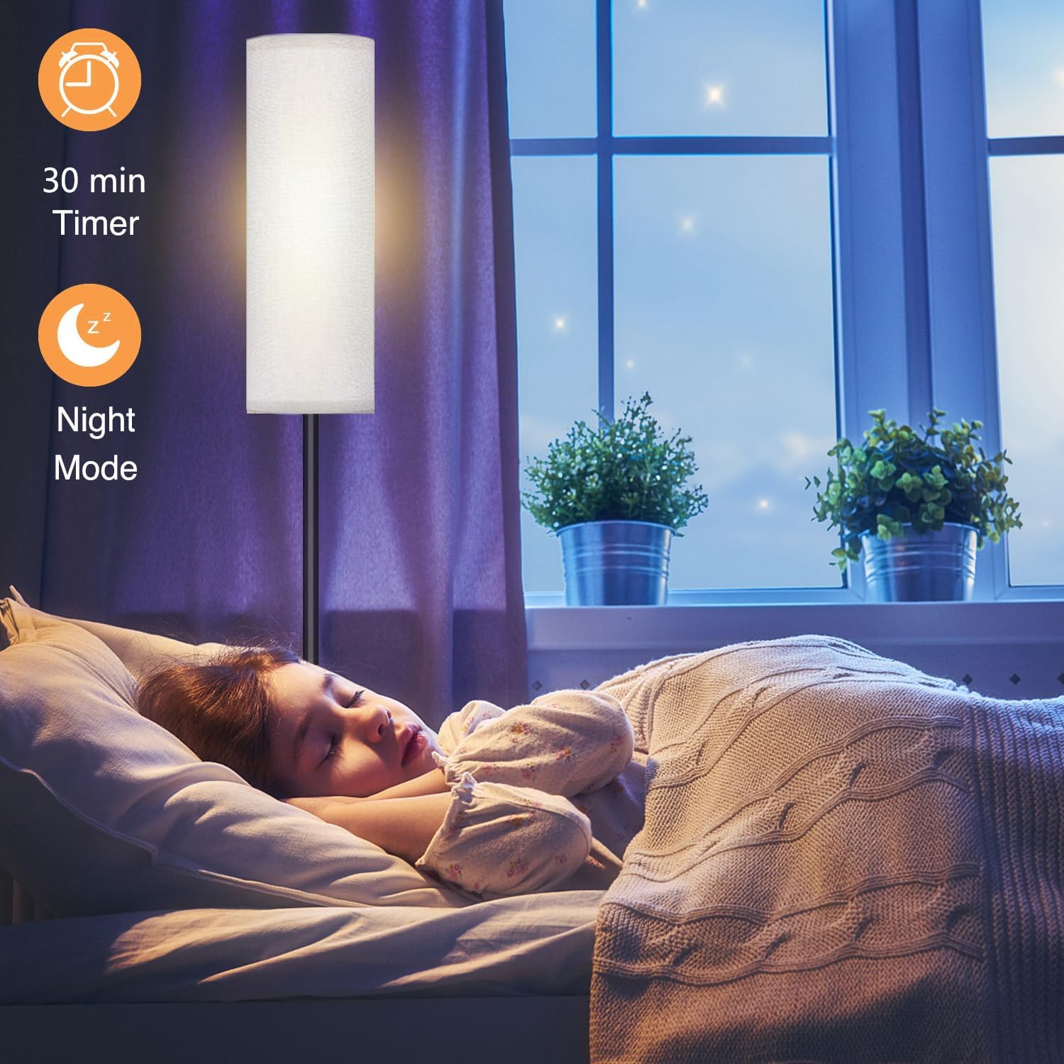 Lámpara De Pie LED Inteligente Con Control De Aplicación Y Colores RGB, Bombilla De 9 W Incluida
