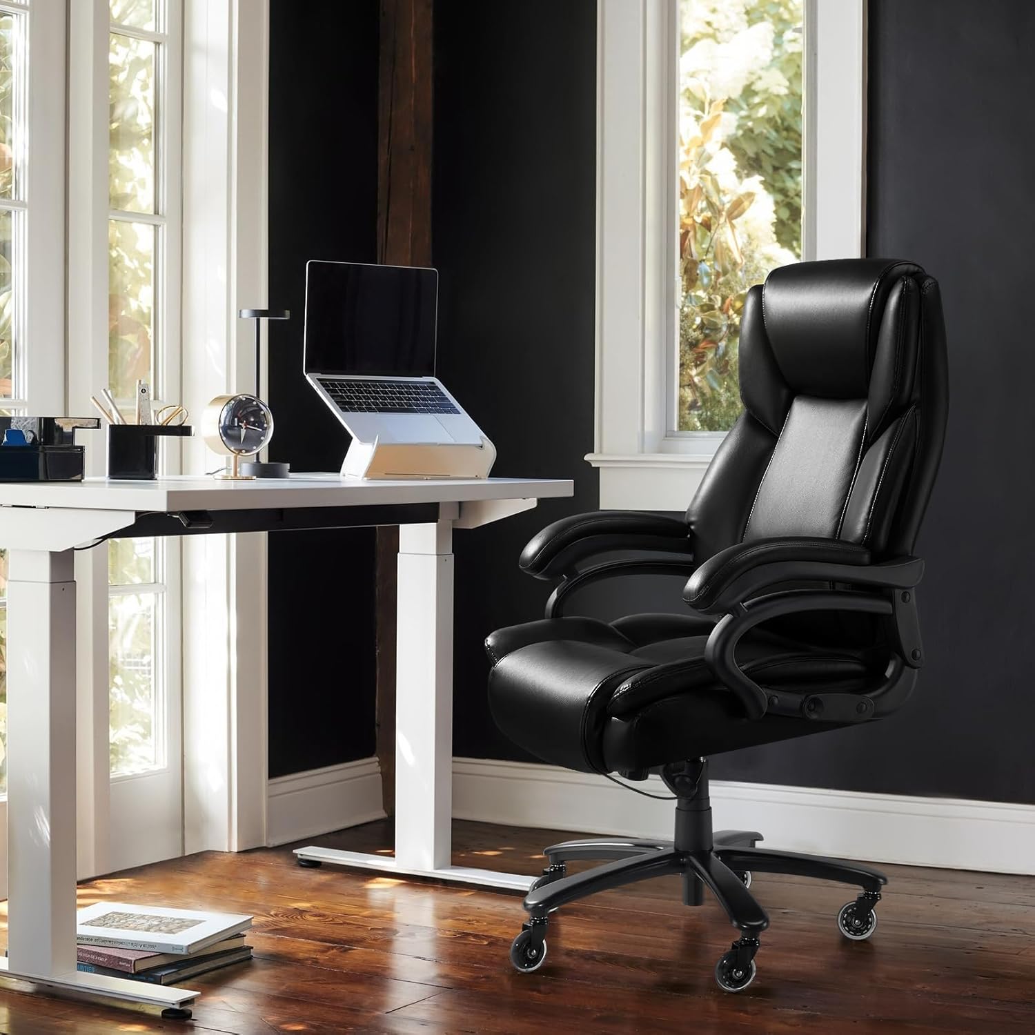 Waleaf Silla de oficina grande y alta de 500 libras, silla de oficina ejecutiva...