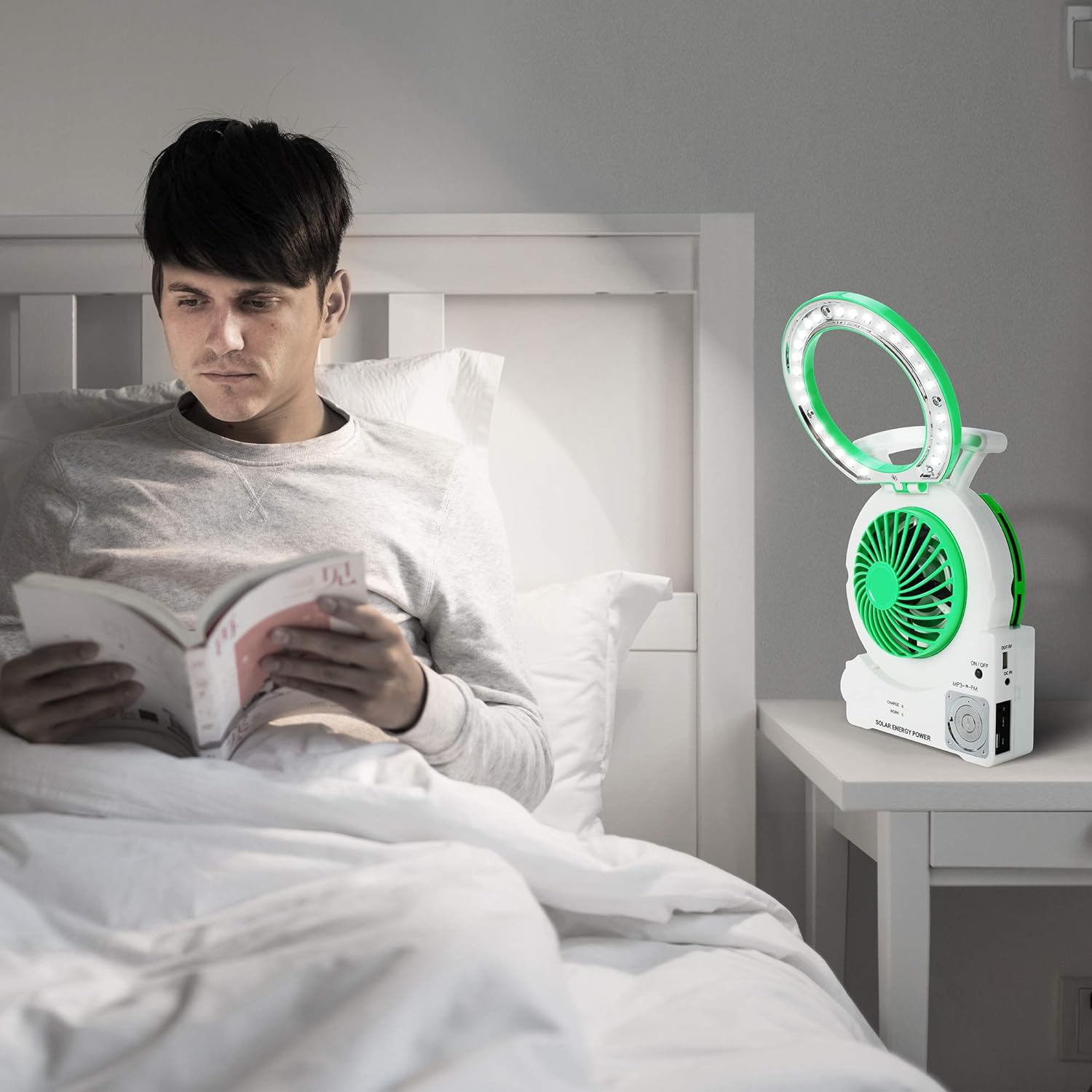 Ventilador solar para campamento, ventilador multifunción, ventilador portátil...
