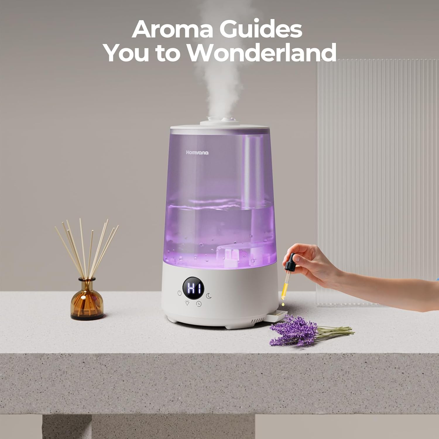 Homvana Humidificadores para dormitorio y hogar, 3.6 L de llenado superior de...