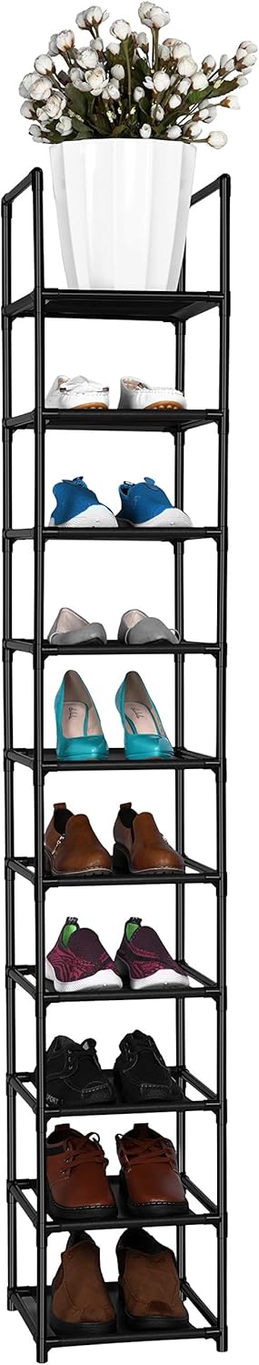 FIDUCIAL HOME Zapatero de 10 niveles que ahorra espacio, vertical, de pares...