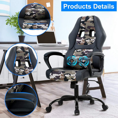 Silla de oficina para videojuegos, silla de escritorio ergonómica con respaldo