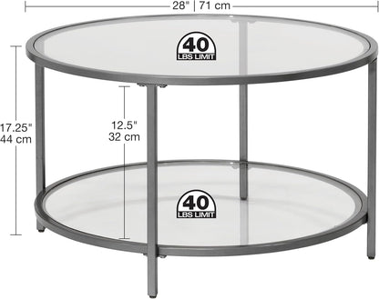 Home Mesa de centro, 28 in, Peltre