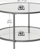 SD STUDIO DESIGNS Camber Elite Mesa de centro redonda de metal y vidrio, 28...