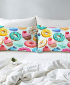 Erosebridal Juego de ropa de cama con diseño de rosquilla, funda de edredón de...