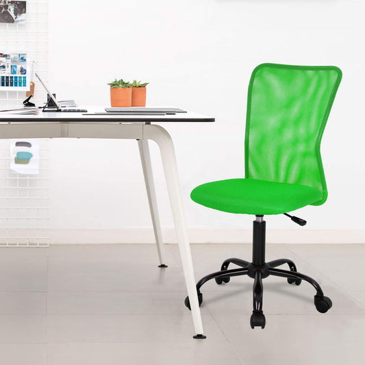 Silla para oficina en casa, de malla, con respaldo medio, silla sin brazos para...