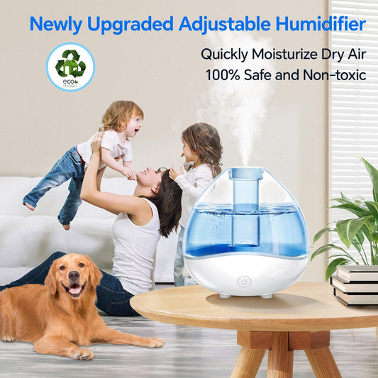Humidificadores para dormitorio, humidificadores ultrasónicos de niebla fría de...