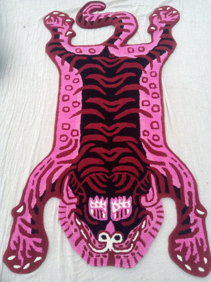 Alfombra antideslizante con estampado de tigre tibetano para decoración del