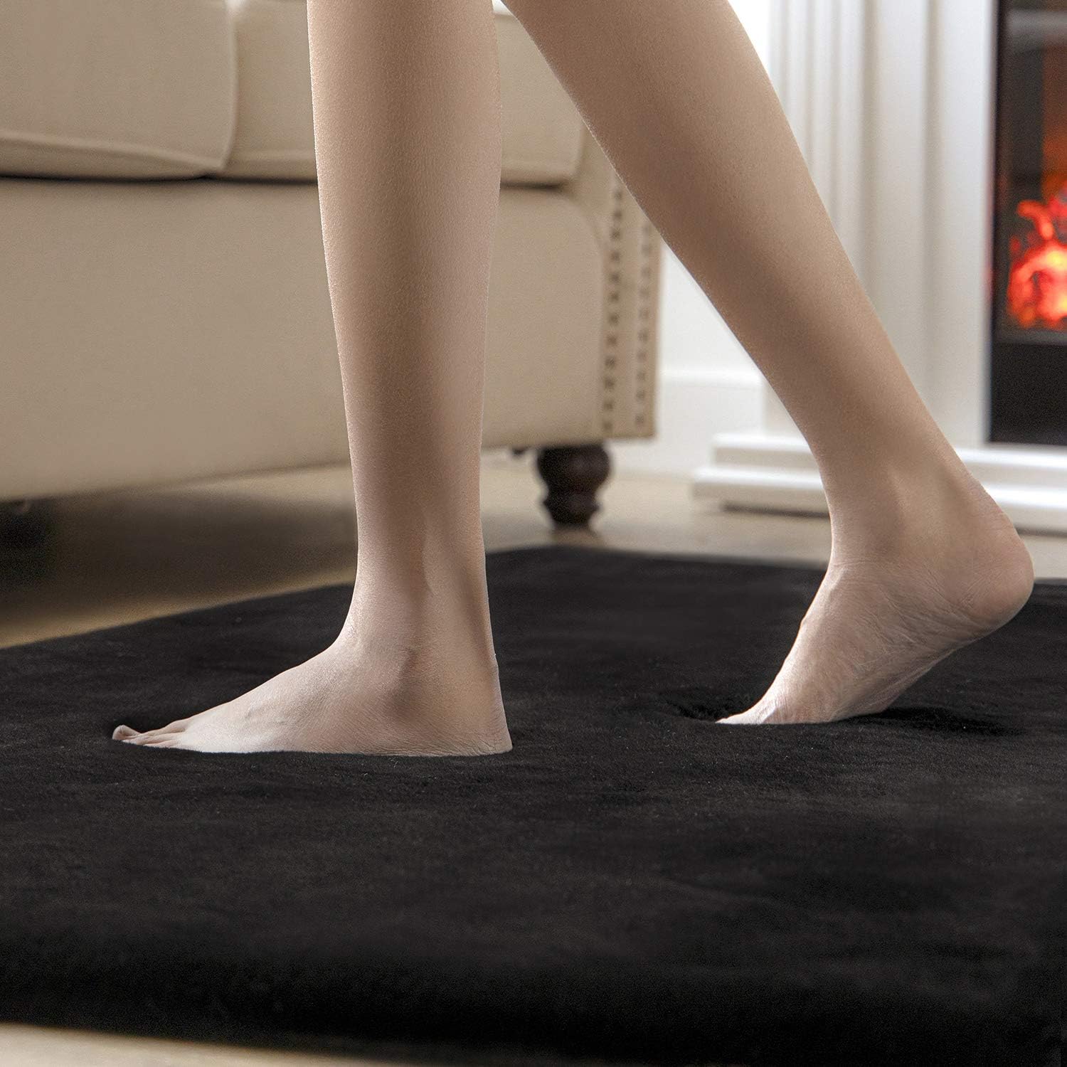 Funda de piel de conejo sintética para silla, funda para sofá, alfombra pequeña