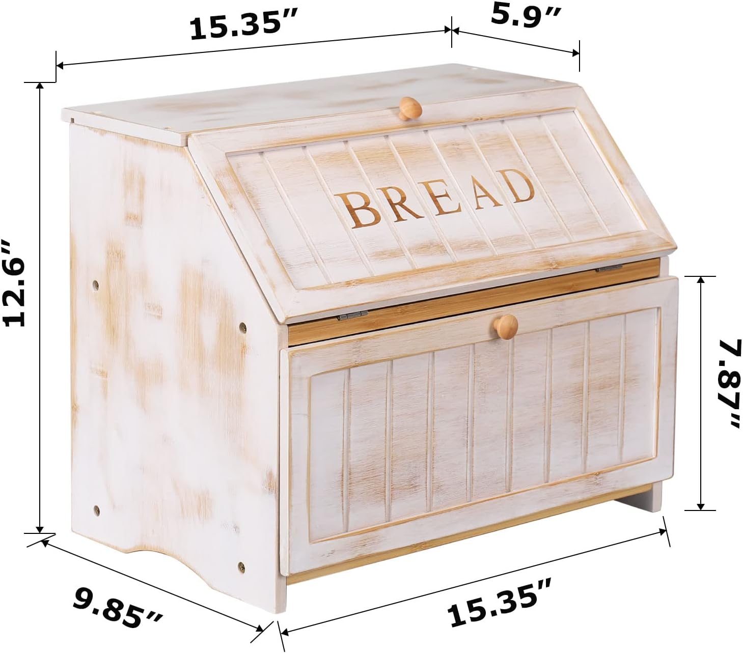 HOMEKOKO Panera grande vintage de doble capa para encimera de cocina, diseño...