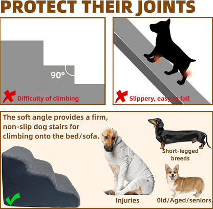 Escaleras para perros a camas altas, 3 escalones para perros pequeños y grandes