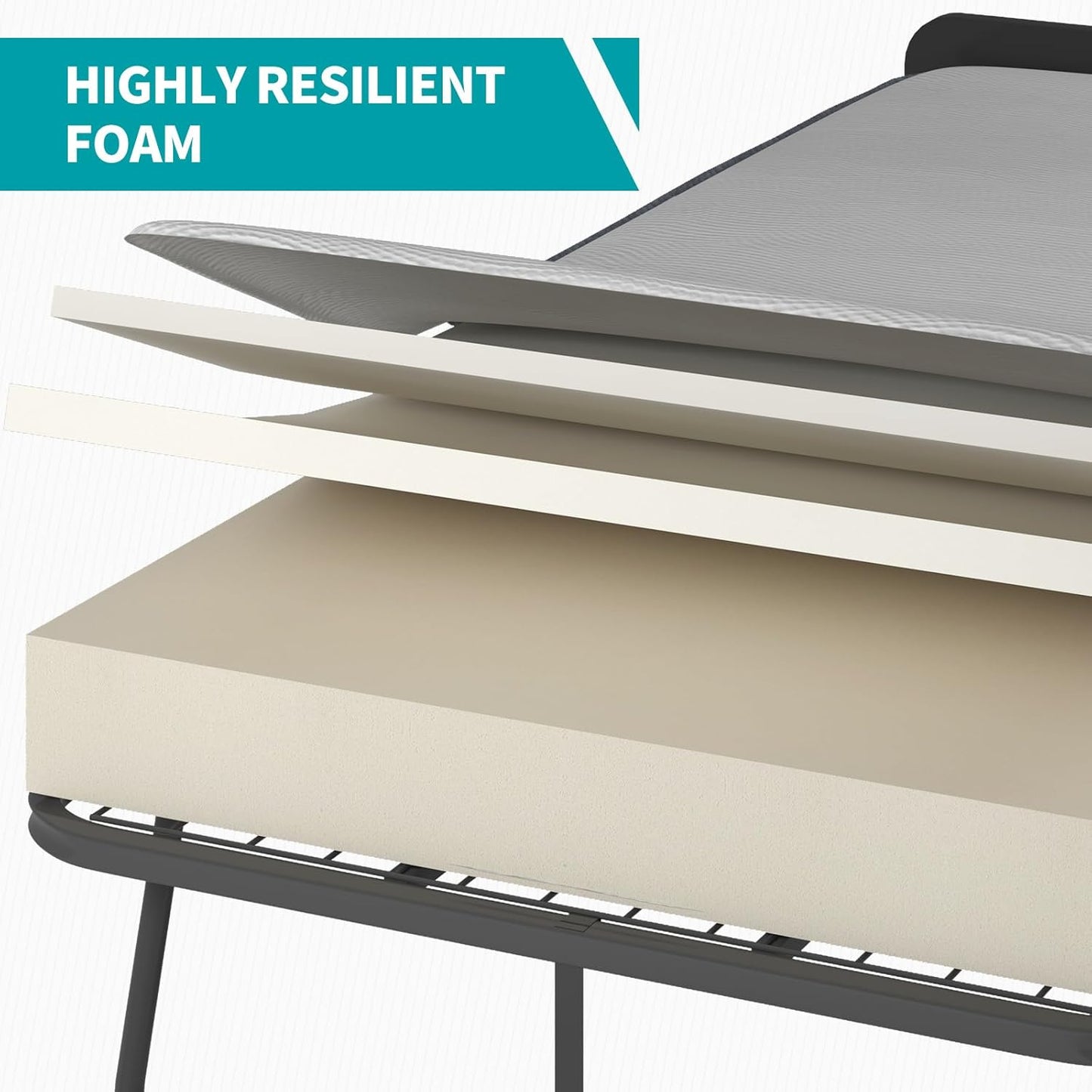 Cama plegable con colchón para adultos, cama plegable de 75 pulgadas de largo x