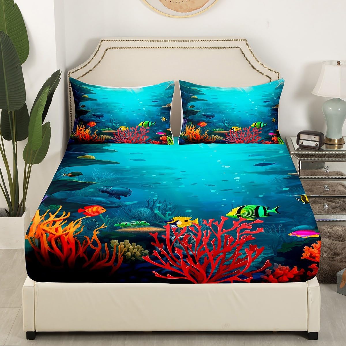 Underwater World - Juego de ropa de cama 3D con diseño de tortuga marina y...