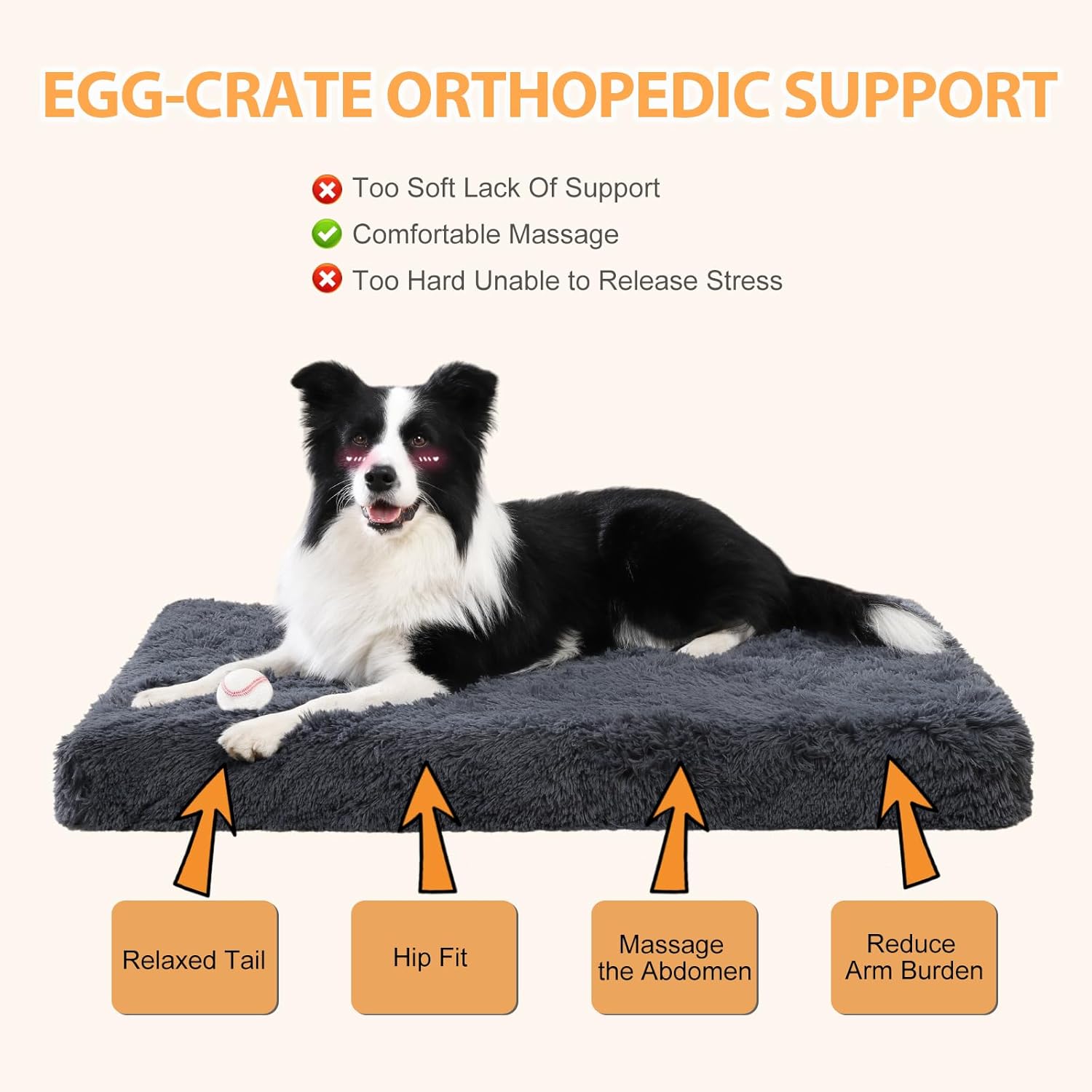 Camas ortopédicas XL para perros de gran tamaño, cama lavable para perros con...