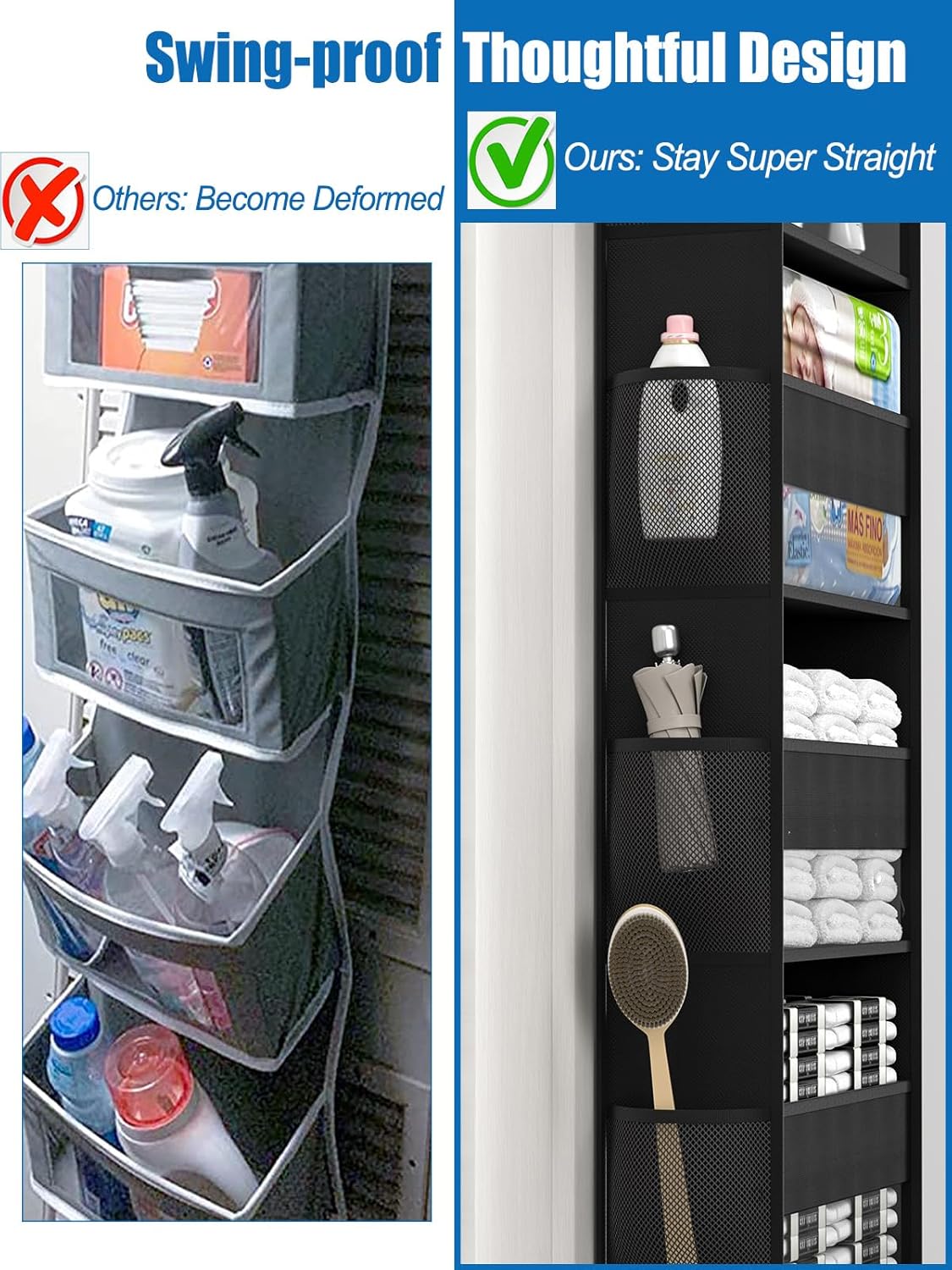 Organizador de almacenamiento sobre la puerta, organizador de baño para