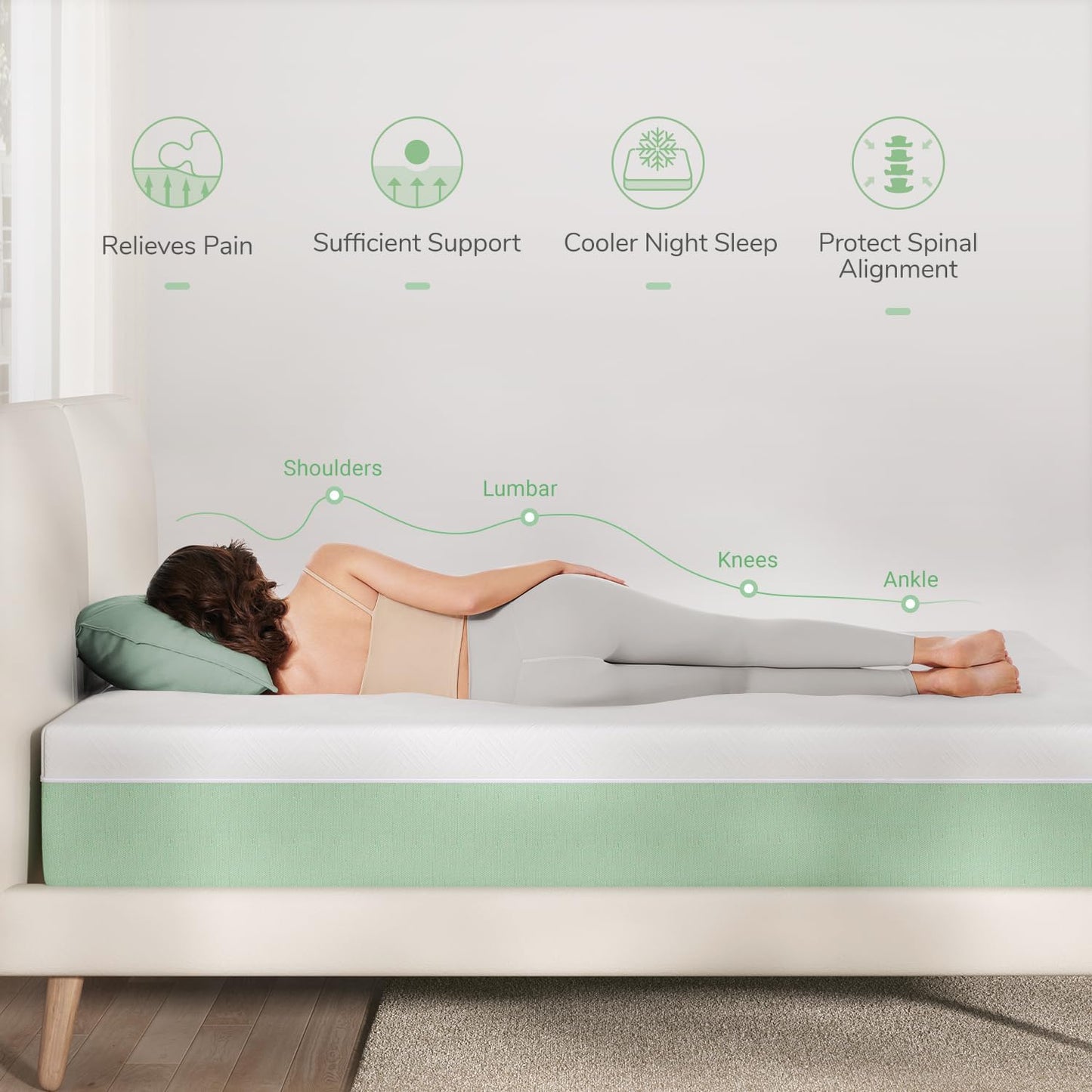 Novilla Colchón individual XL, colchón de espuma viscoelástica de gel de 10