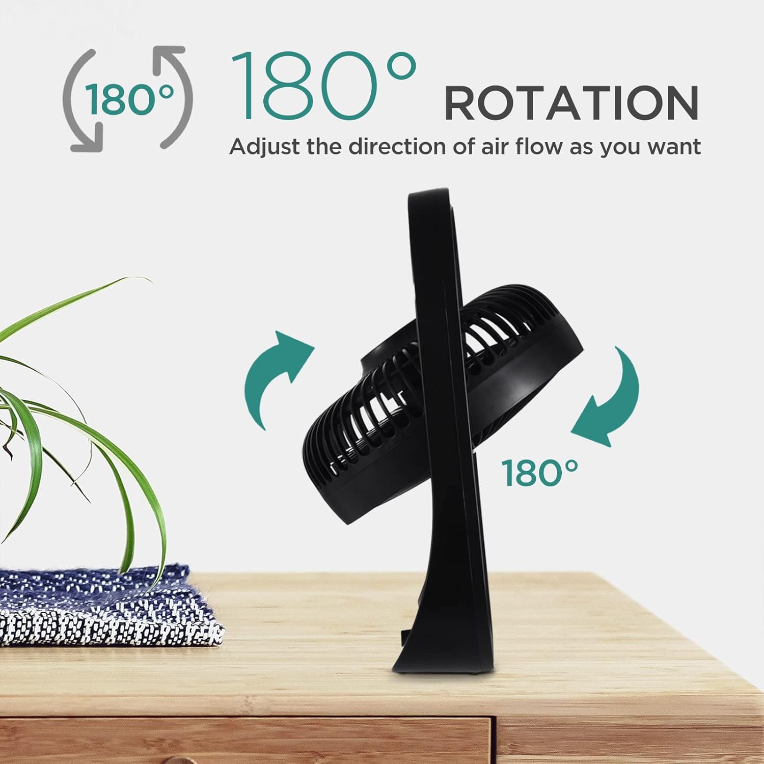 Ventilador personal con linterna LED, ventilador de escritorio portátil con...